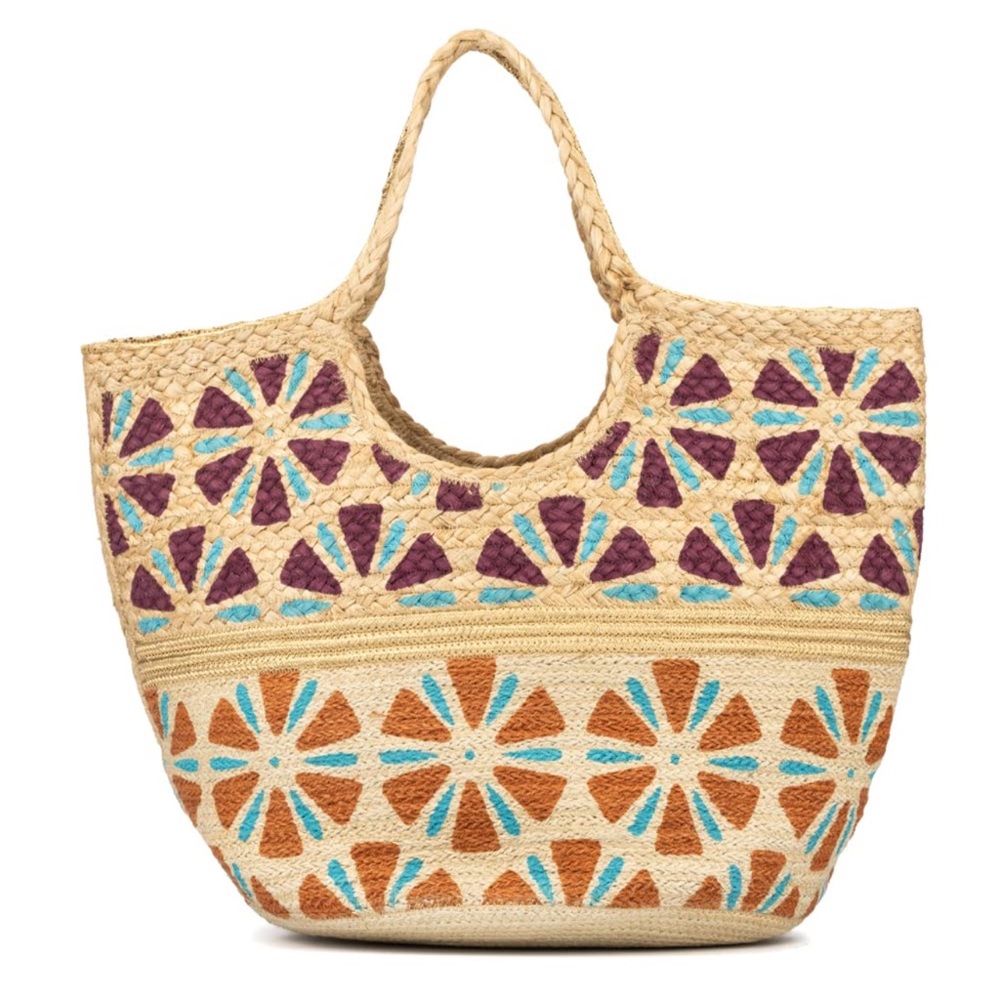 Olivia Miller Straw Tote Bag Beach Vacation Bag